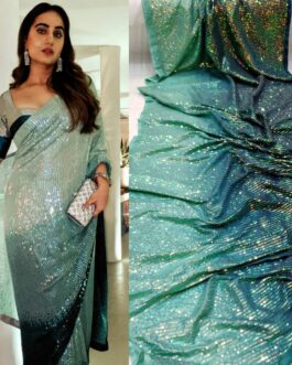 Bollywood Premuim Georgette Saree With Full Sequins Work With Satin Silk Blouse Piece