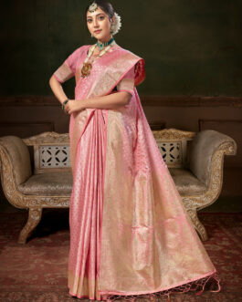 Premium Banarasi Silk Saree With Wevon Designer Work And Silk Blouse Piece