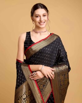 Beautiful Soft Silk Saree And Blouse With Weaving Jacquard Double Jari Designer Work