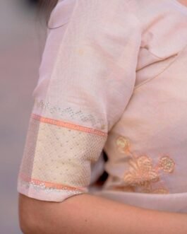 Pastel Taspa Organza Silk Saree with Swarovski & Jacquard Work