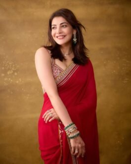 Designer Red Rangoli Saree With Sequins Dori Embroidery Work Lace Border And Bangalori silk Blouse